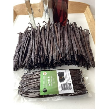 50 Tahitian Vanilla Beans Grade B for Extract, Cooking and Baking by FITNCLEAN VANILLA| Fresh 5"-6" NON-GMO Whole Natural Raw Pods
