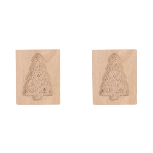 (2-Pack) Rinsvye Diy Baking Moulds Wooden Molds for Cookies Cookie Moulds Embossing Plating Rings Craft Decorative Baking Tools Star Christmas Cookies for Christmas Thanksgiving Christmas Kitchen