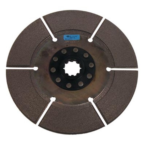 Ram Clutch Clutch Disc 1381 Single Disc; Full Face Design; 10 Inch Disc Diameter; 1-3/8 Inch x 10 Spline Input Shaft; Solid Hub; 5135 Hard Sintered Iron Bonded Friction Material