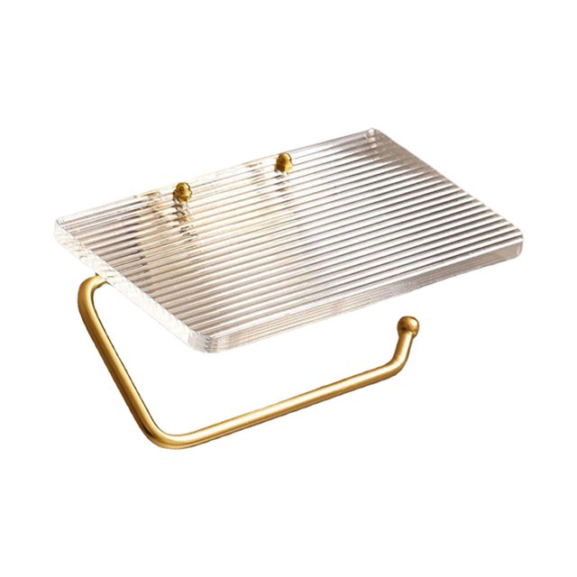 Soporte de papel acrílico, estante de almacenamiento de de papel a prueba de , toallero resistente sin perforaciones para baño, Transparente Gloria Portarrollos de papel higiénico