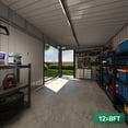 thumbnail image 2 of Clouddwell 12ft x 8ft Heavy-Duty Metal Storage Shed with 3 Doors, Lockable Lean-To Design, Weatherproof for Garden & Tools (Brown), 2 of 9