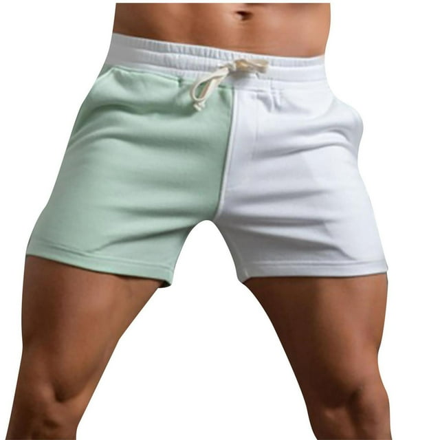 Mefallenssiah Men'S Casual Solid Color Casual Drawstring Pockets Elastic Sports Shorts