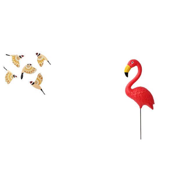 Estatua de flamenco para pared, diseño de pájaro de madera, estaca para jardín, escultura, adorno, hecha de madera y HDPE, adecuada para salas de esta