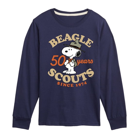 Peanuts - Beagle Scout 50 Yr Badge - Toddler & Youth Long Sleeve Graphic T-Shirt