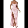 thumbnail image 3 of Vestido de Dama de con Tirantes Finos y Satén con Volantes para Mujer Rosa M, 3 of 7