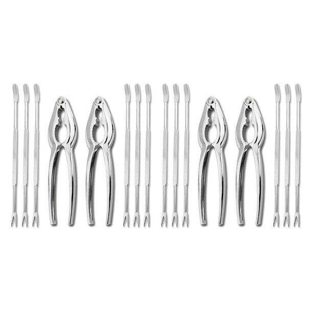 16 Piece Seafood Tool Kit, Stainless Steel Crab Leg Cracker and Forks