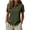 Z41 Army Green, variant on Linen Shirts for Women V Neck Short Sleeve Collared Blouses Lightweight Casual Loose Fit Summer Tops Blue,S