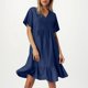 thumbnail image 1 of WILLBEST Vestidos Casuales Vestido De Verano Holgado Para Mujer Con Mangas Cortas, Cintura Ceñida Y Diseño Fluido, 1 of 3