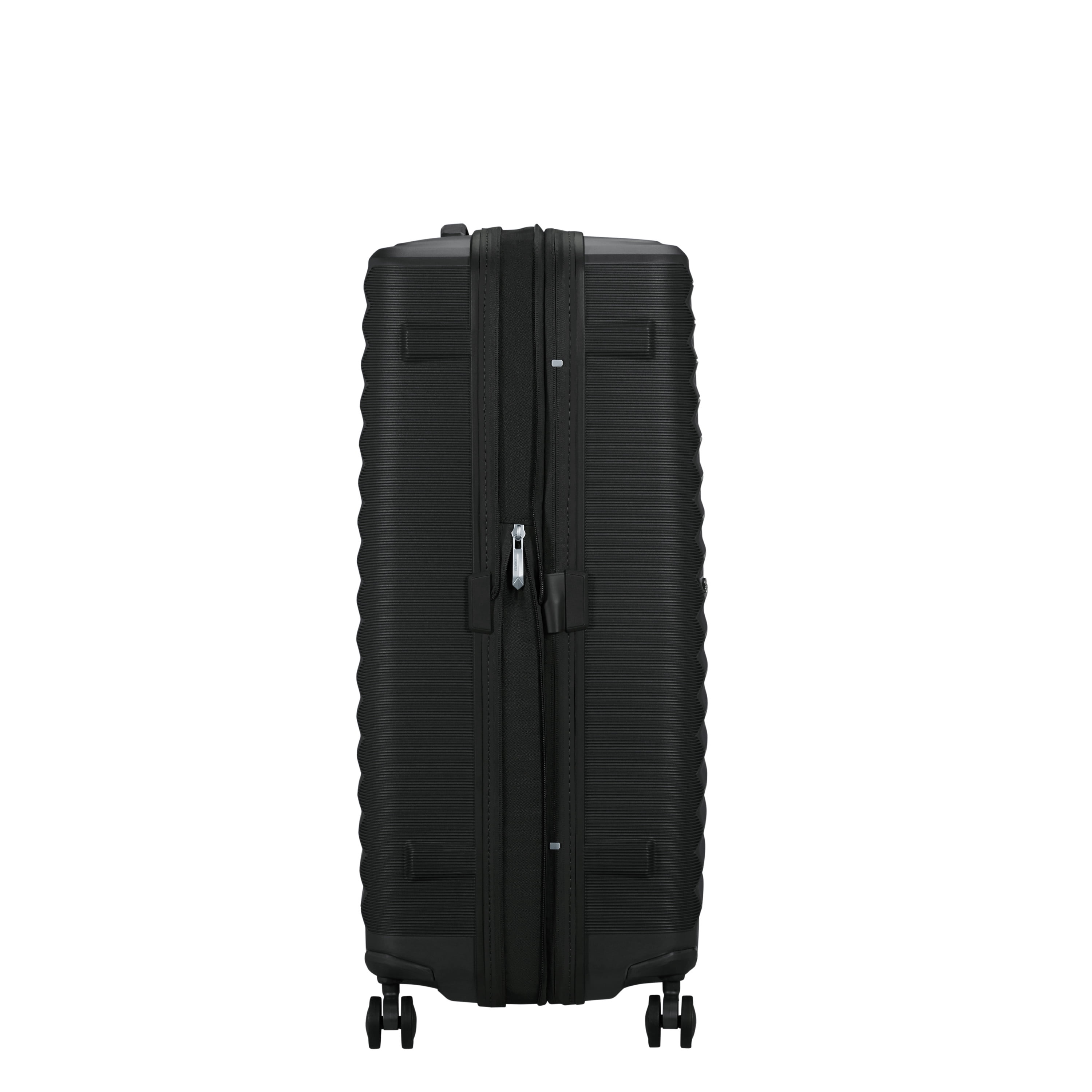 American Tourister Fastforward Hardside Large Checked Suitcase with Spinner Wheels - Flash Black