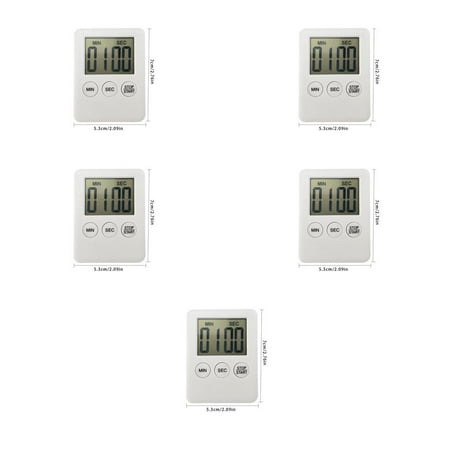 

5Pcs Digital Kitchen Timer Lcd Display Baking Countdown Timer Lcd Alarm Button Operation Kitchen Timer