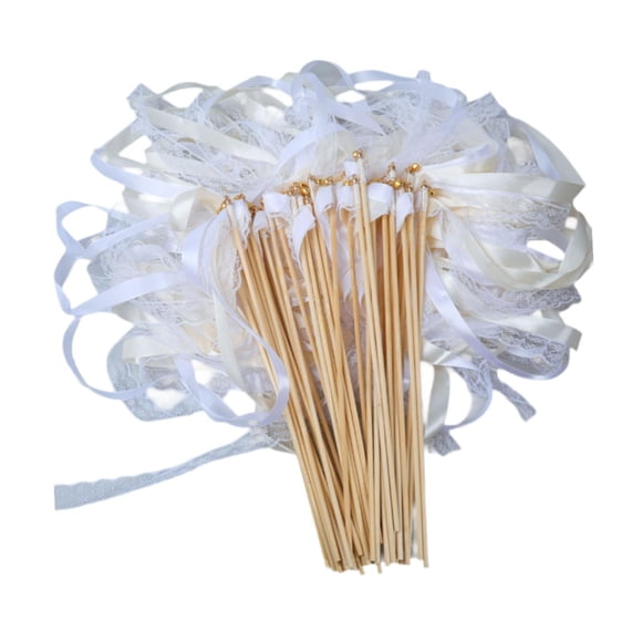 segolike 20 Pieces Ribbon Stick Wands Streamers Stylish for Wedding Bridal Photo Prop