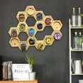 thumbnail image 4 of Honeycomb Combination Medal Display Stand, Hexagonal Wooden Medal Hanger Display for Medals, 4 of 7