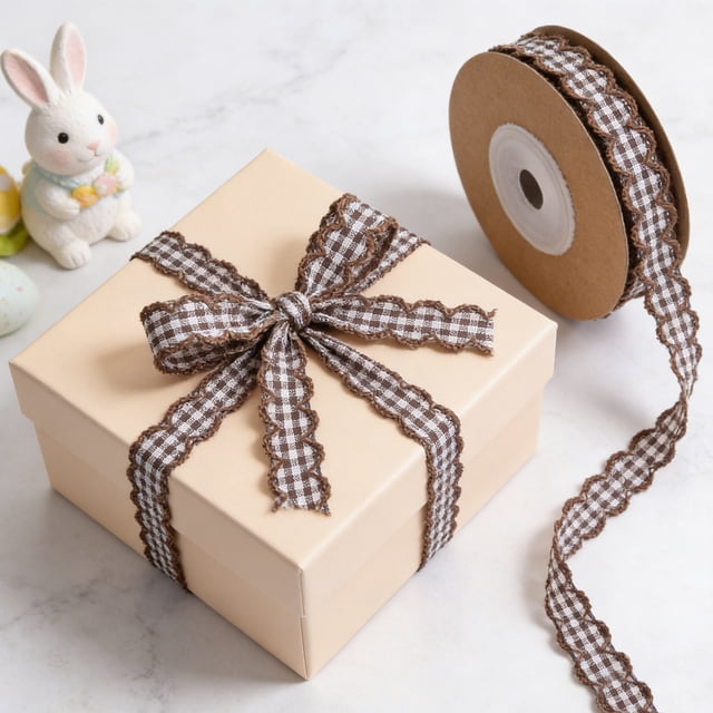 3Pcs Classic Plaid Ribbon Hair Clip, Uscallm Plaid Ribbon For Hair Bows DIY Wired Ribbon For Crafts And Decorations Classic Plaid Ribbon For Headbands And Wreaths Wavy Edge Ribbon For Gift Wrapping