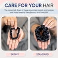 thumbnail image 6 of Blissy Silk Scrunchies (3 Pack) - 100% Pure Mulberry Silk - 22 Momme 6A High-Grade Fibers - Silk Scrunchie for Straight & Curly Hair - Preventing Breakage, Tangling, & Creasing (Black Skinny), 6 of 7