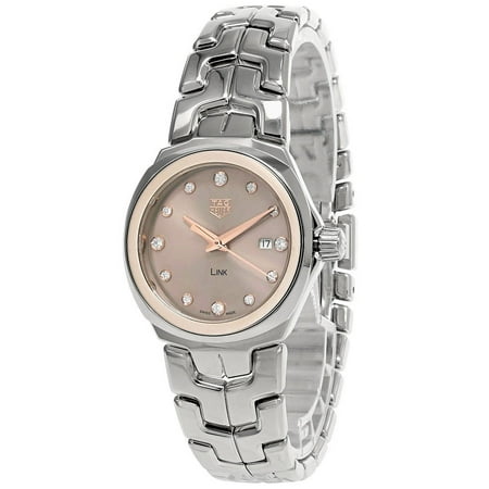 TAG HEUER Link 32MM SS Brown Dial Diamond Women's Watch WBC131E.BA0649