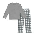 thumbnail image 6 of Gamivast 2 Piece Pajama Set for Women Long Sleeve Crew Neck Top and Tapered Pants Set Classic Plaid Pattern Breathable Soft Sleepwear Loungewear Set, 6 of 6