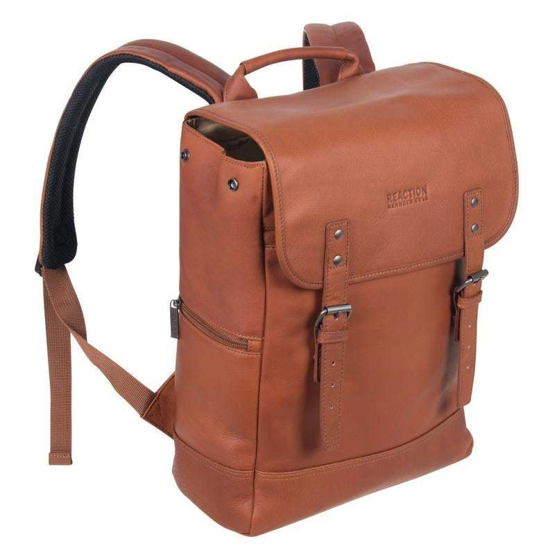 Kenneth Cole Reaction Full-Grain Colombian Leather Flapover 13 Laptop Business Travel Portfolio Bag 