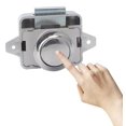 thumbnail image 3 of Push Button Latch Lock, Keyless Furniture Lock, Push Button Motorhome, Clasp Button Cabinet Door Lock Knob For Cabinet Door, Caravan Chrome 3pcs Banba, 3 of 5