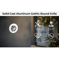 thumbnail image 4 of Spooky Gothic Round Vent cover 6" Duct Opening (Overall 7-1/2") Spider Web Design Solid Cast Aluminum Register | Powder Coated WHITE with Detachable Steel Metal Louver-Without Holes for Floor, 4 of 11