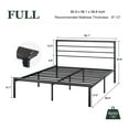 thumbnail image 6 of Amolife Full Size Metal Platform Vintage Bed Frame with Storage Headboard Shelf, Black Oak, 6 of 6