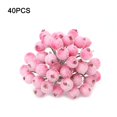 thumbnail image 5 of 40 piezas de mini flores artificiales decorativas de acebo, bayas y frutas escarchadas para Navidad, color morado, 5 of 5