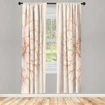 Ambesonne Dahlia Flower Curtains, Sunflower Like Petals, Pair of 28"x95", Pale Peach