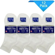 USBingoshop 12 Pairs Mens Black Gray White Physicians Approved Cotton Ankle Diabetic Socks
