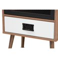 thumbnail image 6 of Baxton Studio Hubbard Mid-Century Modern Two-Tone Natural Brown and White Finished Wood and Black Metal 1-Drawer, 6 of 7