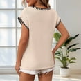 thumbnail image 4 of SPZTSX Knit Tops for Women V-Neck Short Sleeve Fashion Loose Fit Casual Daily Summer Sweater Vests, 4 of 5