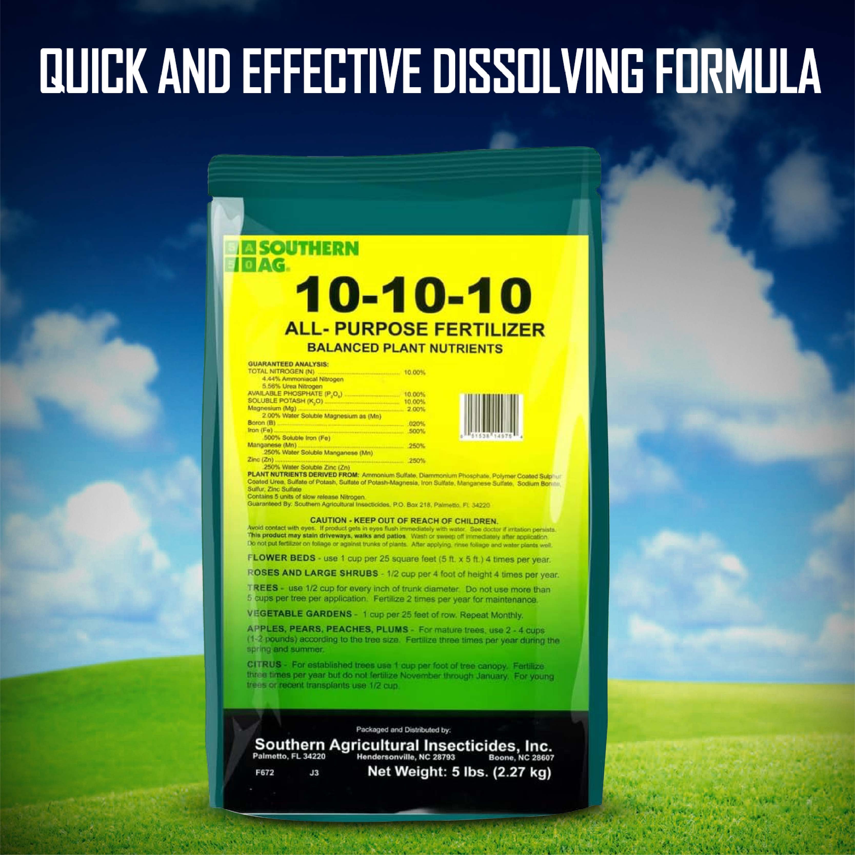 All Purpose Fertilizer 10 10 10, Southern Ag, 5lbs Available with Centaurus AZ Gloves