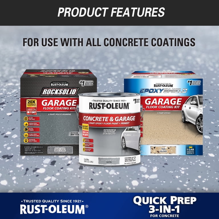 Rust-Oleum Quick Prep 3 in 1 Concrete Cleaner, 1 Gallon photo 4