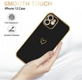 thumbnail image 3 of Compatible with iPhone 12 Case for Women Girls Cute Gold Heart Pattern Luxury Plating Soft TPU Silicone Shockproof Phone Case Protective Bumper Cover for iPhone 12(6.1 inch),White, 3 of 4