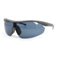 thumbnail image 2 of Mens Baseball Half Rim Wrap Around Oversized Shield Sport Sunglasses Grey - Black, 2 of 4