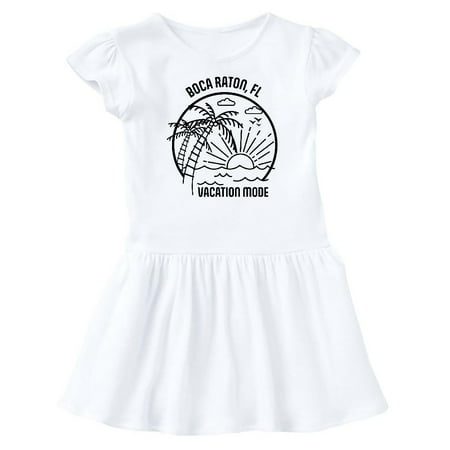 

Inktastic Summer Vacation Mode Boca Raton Florida Gift Baby Girl Dress