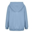 thumbnail image 5 of BSDJILFG V-Neck Hooded Sweatshirt for Juniors Loose Fit Hoodie Long Sleeve Solid Color Pullovers, 5 of 7