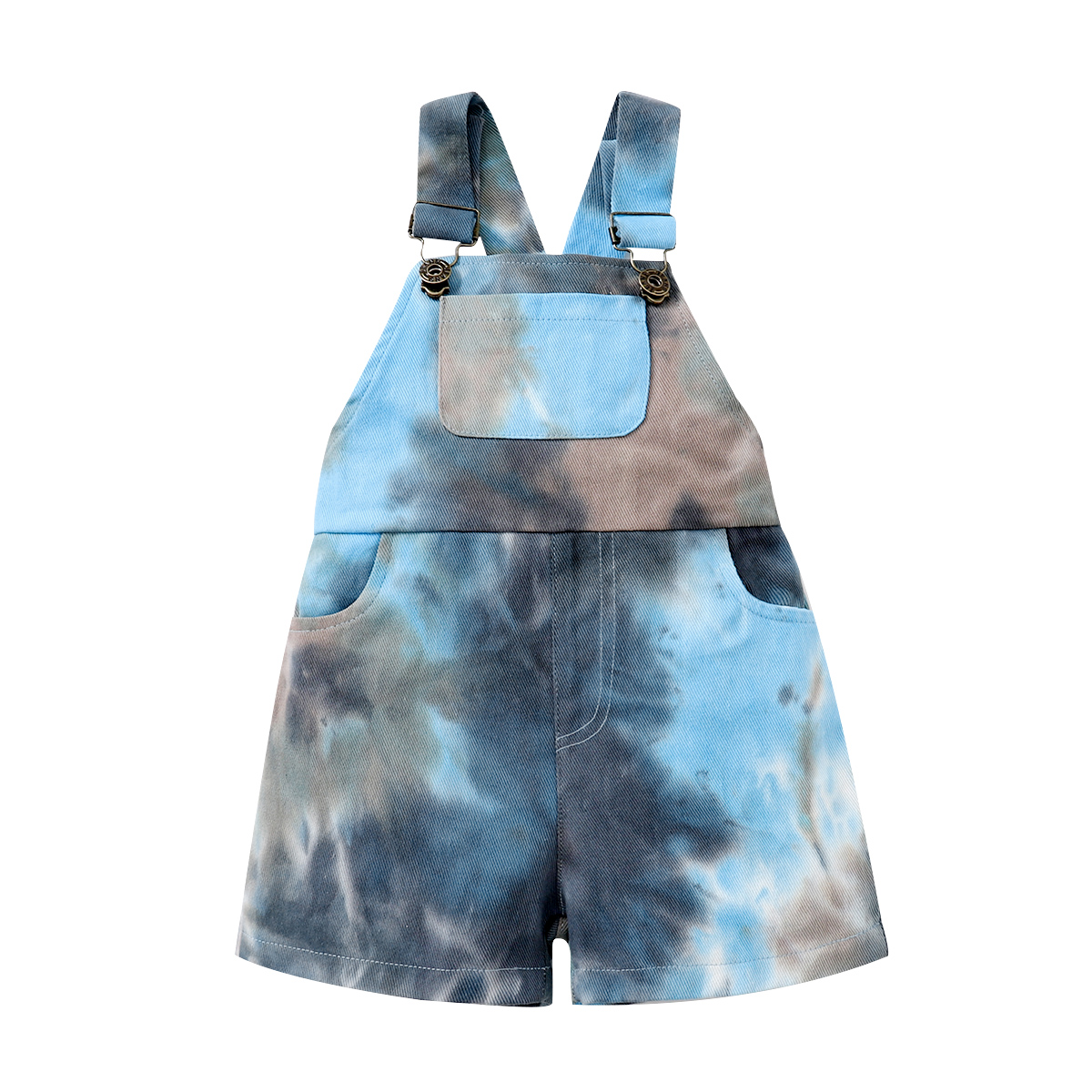 Toddler Girl Overall Shorts Baby Boy Tie Dye Overalls One Piece Jumpsuits Halter Sleeveless Romper