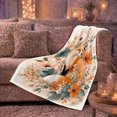 thumbnail image 6 of Red Fox Autumn Floral Illustration, Peaceful Woodland Scene, Warm Flannel Blanket for Cabin and Lodge with Detailed Artwork, Wildlife Lovers Thanksgiving Gift, Botanical Home Decor, 6 of 9