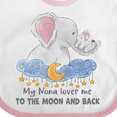thumbnail image 4 of Inktastic My Nona Loves Me to the Moon and Back Elephant Family Boys or Girls Baby Bib, 4 of 4