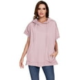 thumbnail image 1 of Sweat à Capuche Oversize à Manches Courtes pour Femmes avec Fentes Latérales, 1 of 1