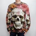 thumbnail image 4 of Gothic Skull Lover Womens Sweater 2024 Crew Neck Long Sleeve Knitted Casual Loose Pullover Top, 4 of 6