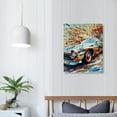 thumbnail image 3 of Awypu Rustic Car Canvas Wall Art Old Car with Gear Painting Poster Prints Cool Artwork Cave Boys Bedroom Home Office Decoration (Blue, Small), 3 of 4