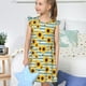 thumbnail image 4 of Fotbe Blue White Striped Sunflower A Vestido de Dormir para Niñas de 3 a 10 Años, Mangas Cortas, Estilo Princesa, Pijama Camisón con Mangas Voladas-Small, 4 of 6