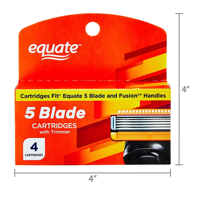 Equate Men's 5-Blade Cartridge Refills With Trimmer, 4 Count photo 5