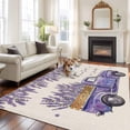 thumbnail image 2 of Purple Lavender Area Rugs 5'x8', Washable Small Throw Rugs for Classroom Bedroom, Spring Floral Flowers Truck Farmhouse Beige Indoor Outdoor Rug Non-Slip Low Pile Carpet Runner Reversible Floor Mats, 2 of 8