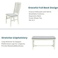 thumbnail image 5 of Euroco 6-Piece Mid-Century Solid Wood 3-Drawer Dining Table Set, Walnut Top/Butter Milk Frame, 5 of 8
