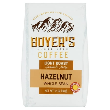 Boyers Coffee Hazelnut Flavored Coffee Whole Bean, 12oz