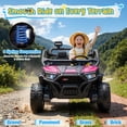 thumbnail image 4 of Joyracer 800W 24V Ride on Toys UTV for Kids, 2-Seater, 4WD Power Car Wheels with Remote Control, Bluetooth Music, Rear Storage Box, Four-Wheel Suspension, LED Lights, Pink, 4 of 10