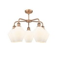 thumbnail image 3 of Innovations Lighting  Cindyrella  - 5 Light 8" Stem Hung Chandelier Cased Matte White/Antique Copper, 3 of 5