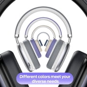 Bluetooth Headphones Over Ear, 65Hrs Playtime Wireless Headphones,Bass Boosted by 90%,Lightweight Headset with Deep Bass, Clear Call with 4 Noise Cancelling Mics,Low Latency for Travel Work Cellphone
