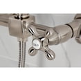 thumbnail image 3 of Kingston Brass KS2448AXBS Heritage Double-Handle Wall-Mount Bridge Kitchen Faucet with Brass Sprayer, Brushed Nickel, 3 of 7